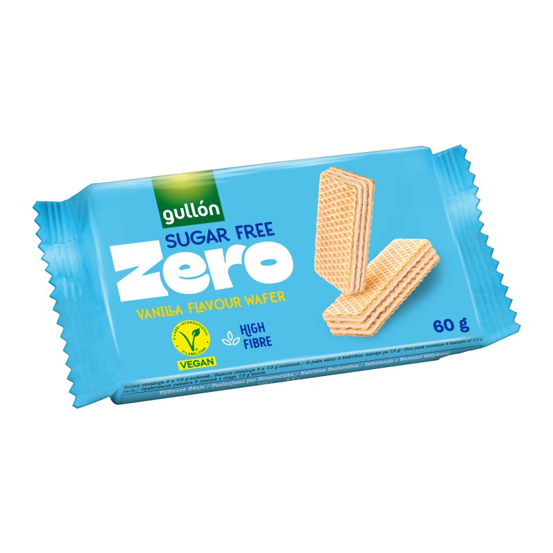 Gullón Sugar Free Wafle z nadzieniem o smaku waniliowym 60 g